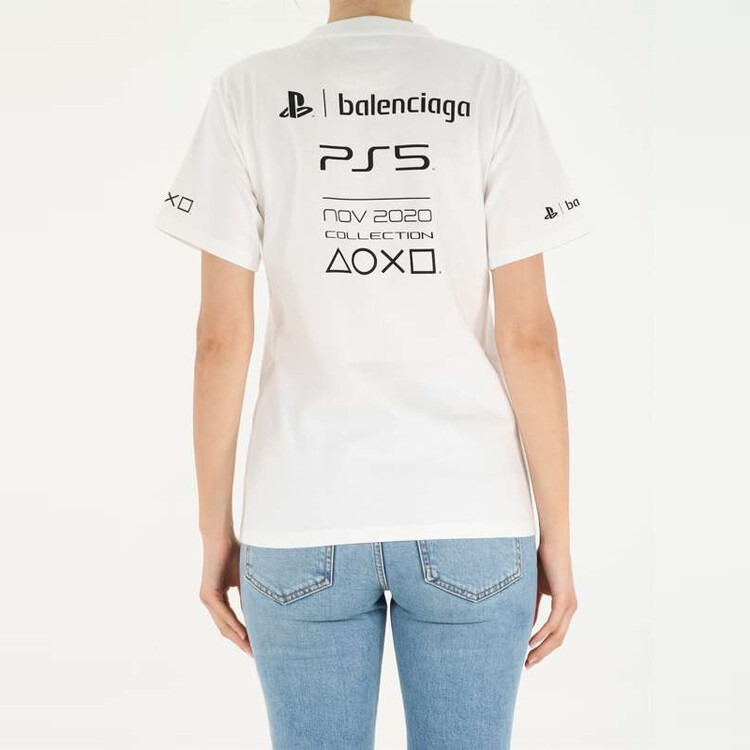 Футболка женская Balenciaga Playstation, белый — фото 4