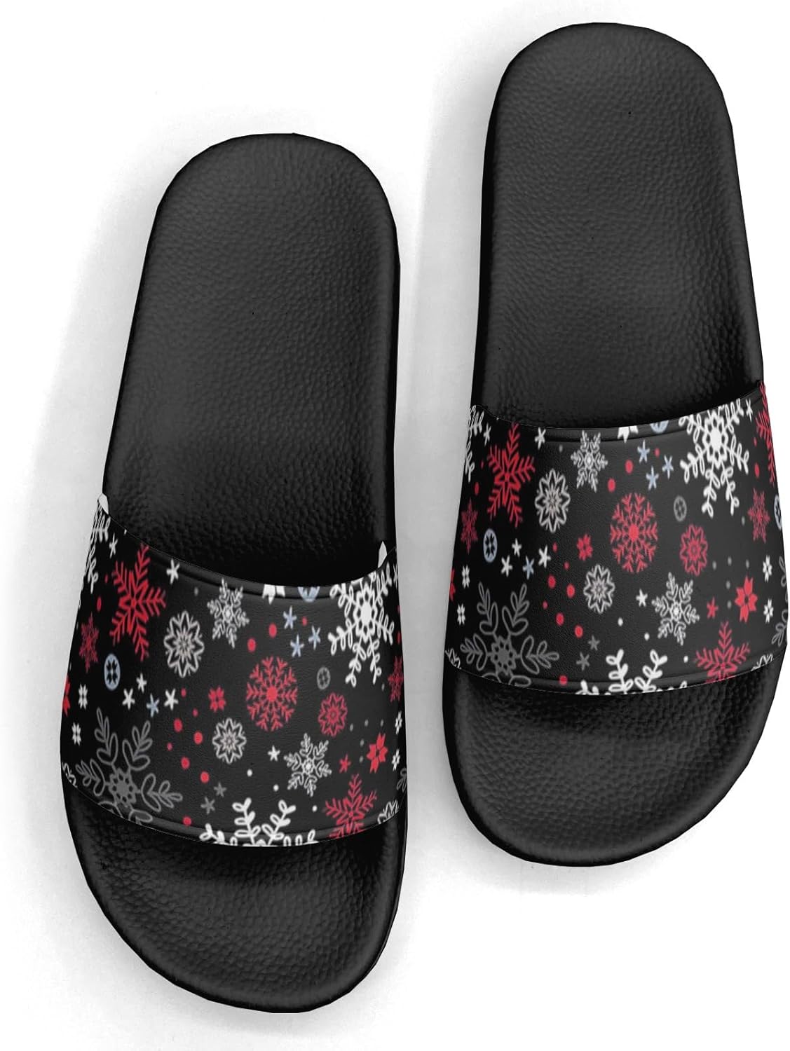 

Сандалии-шлепанцы с рисунком рождественской елки для женщин и мужчин, повседневные, спортивные, для бассейна, душа, дома и на улице Generic, черный