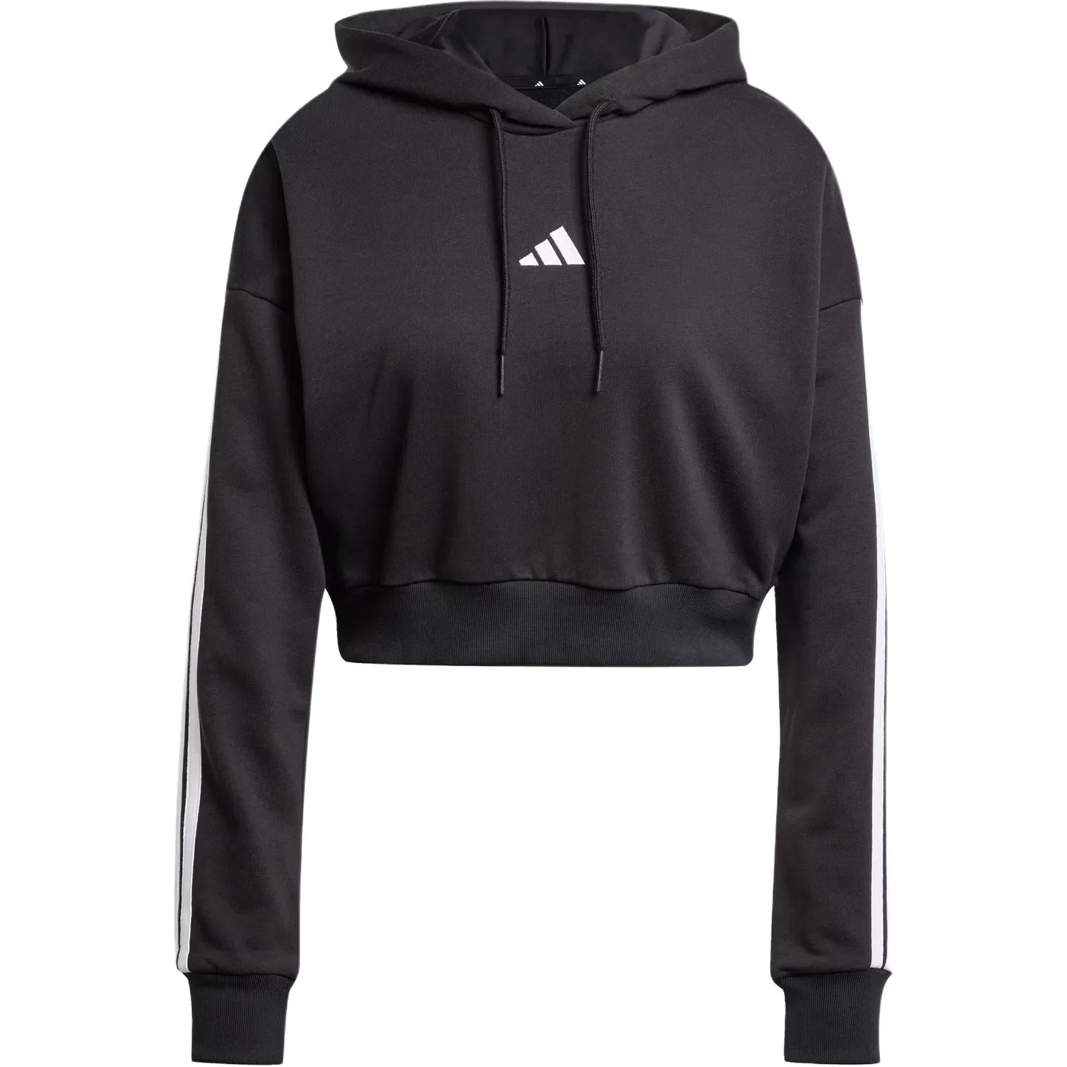Худи укороченное Essentials 3 Stripes French Terry Crop Adidas, Black