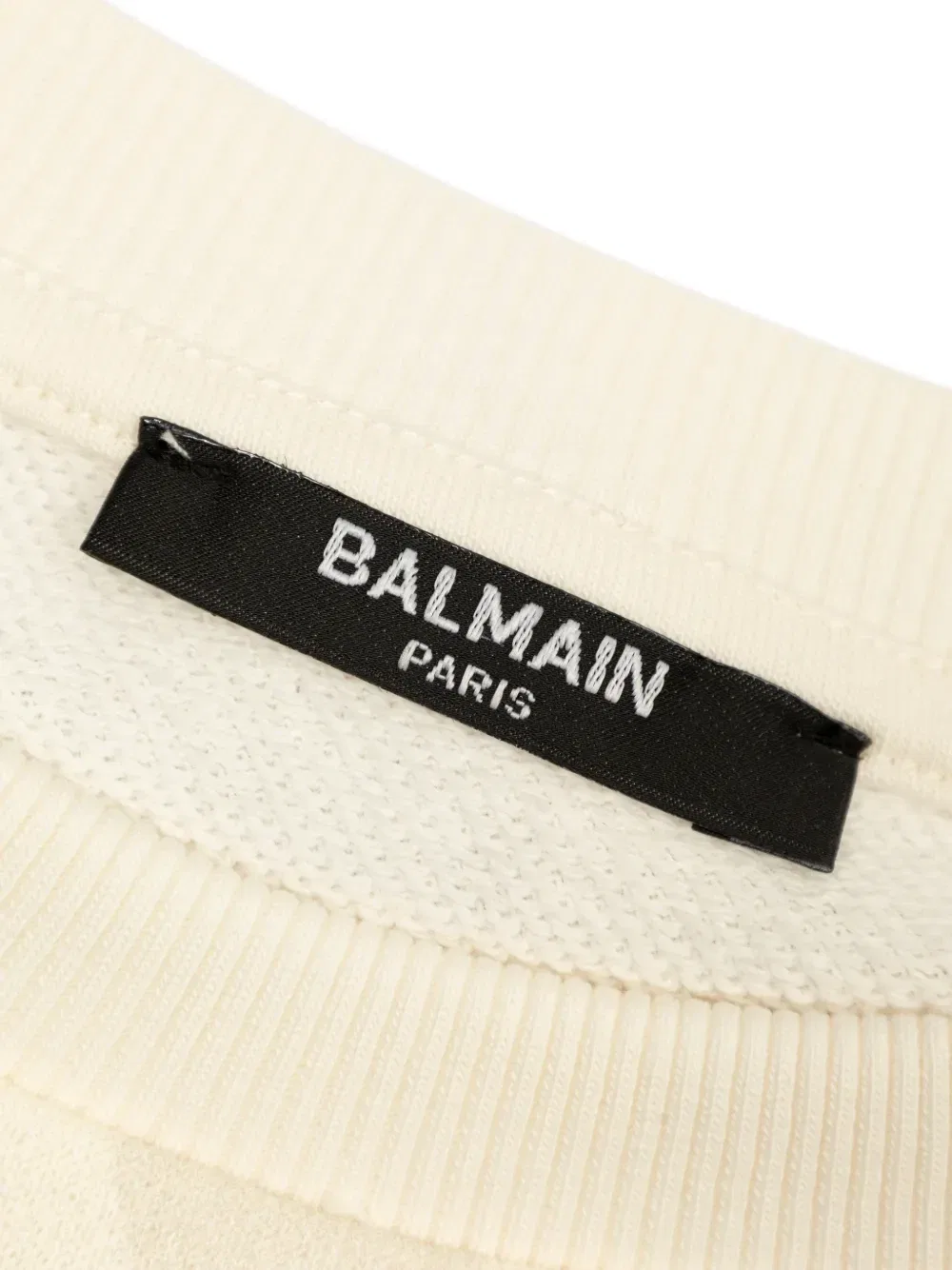 Укороченный Свитшот с узором Balmain Kids, бежевый — фото 3