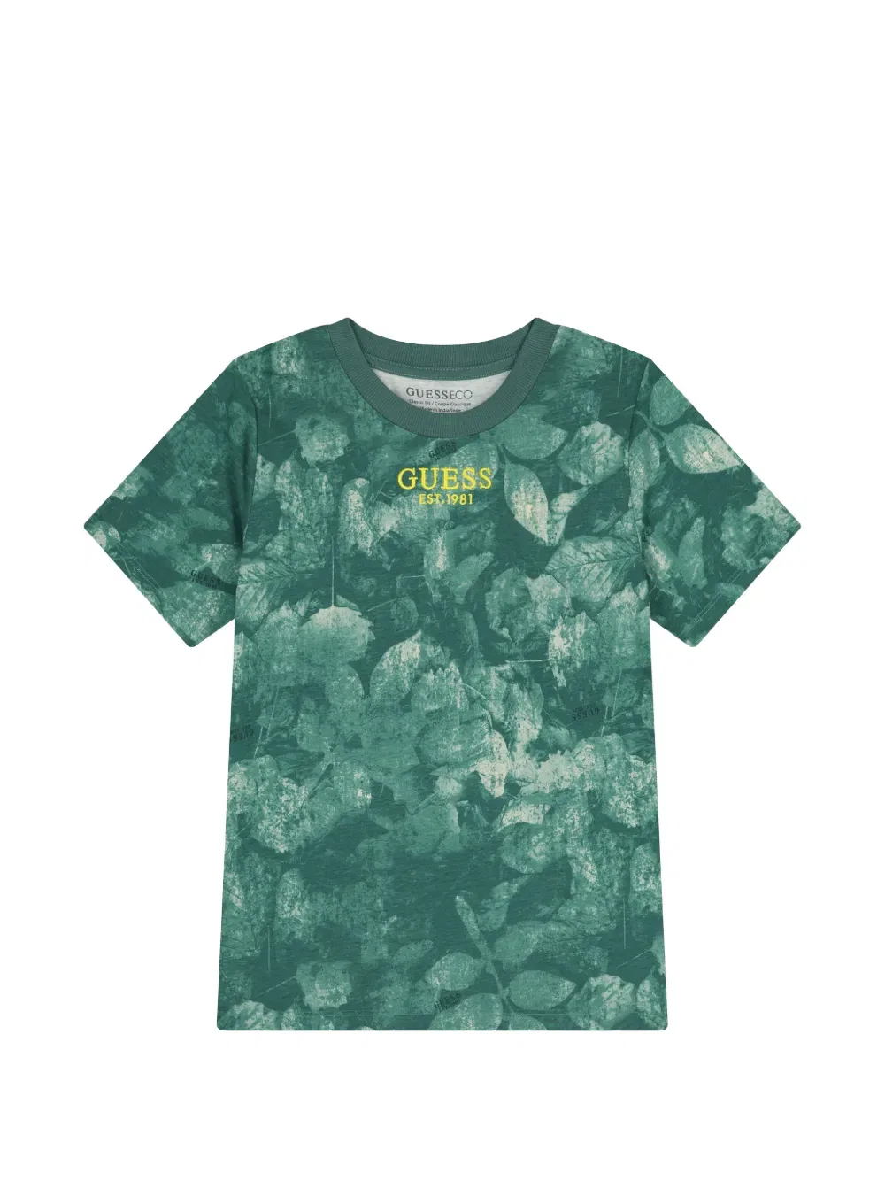 Футболка с цветочным принтом Guess Usa, зеленый