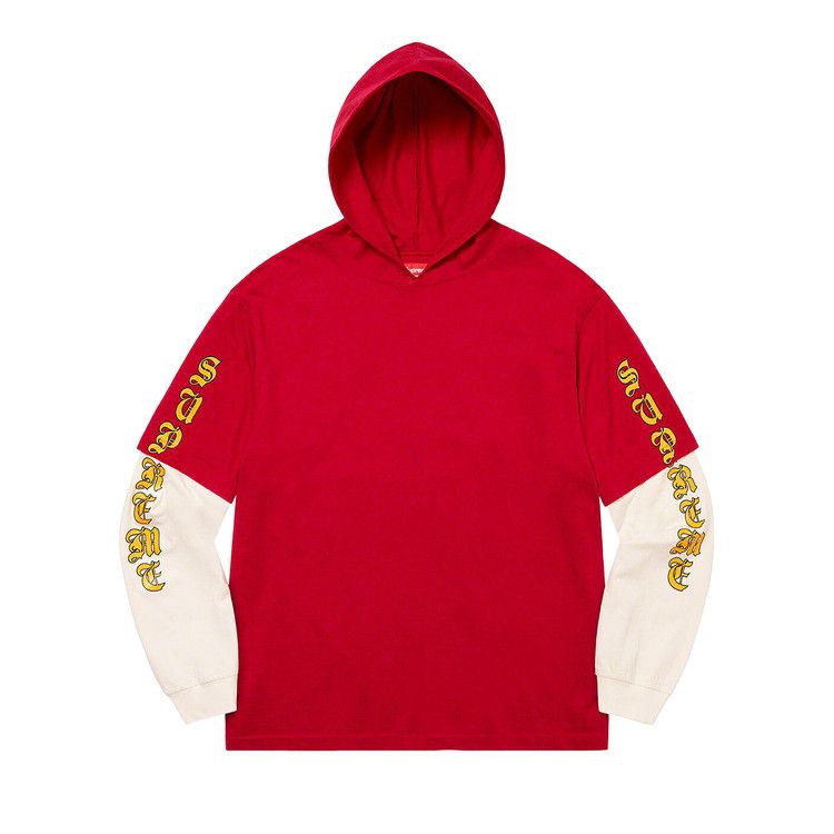 

Топ Supreme Layered Hooded Long-Sleeve Top, Red