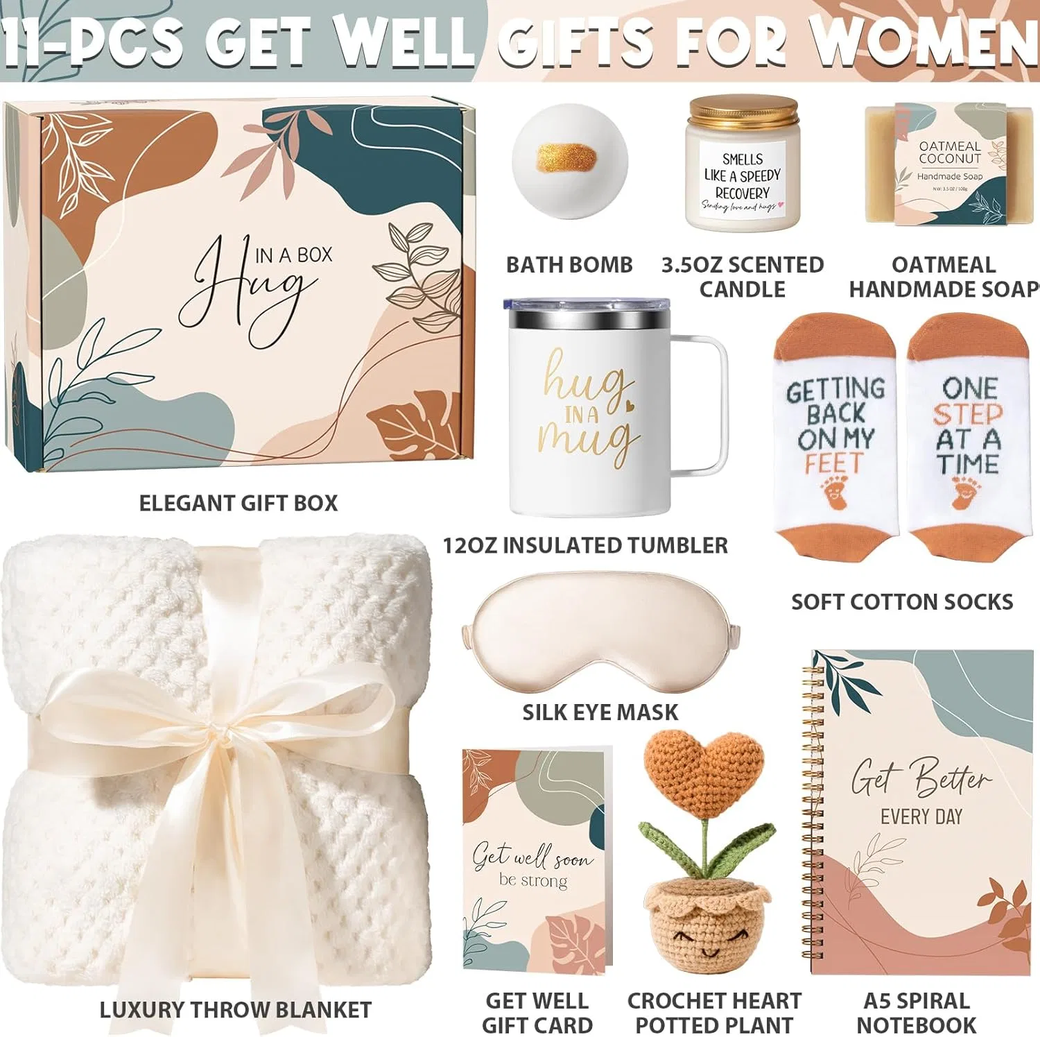 Набор для восстановления после операции «Get Well Gifts» от MAYICIVO Mayicivo, Ivory, White — фото 2