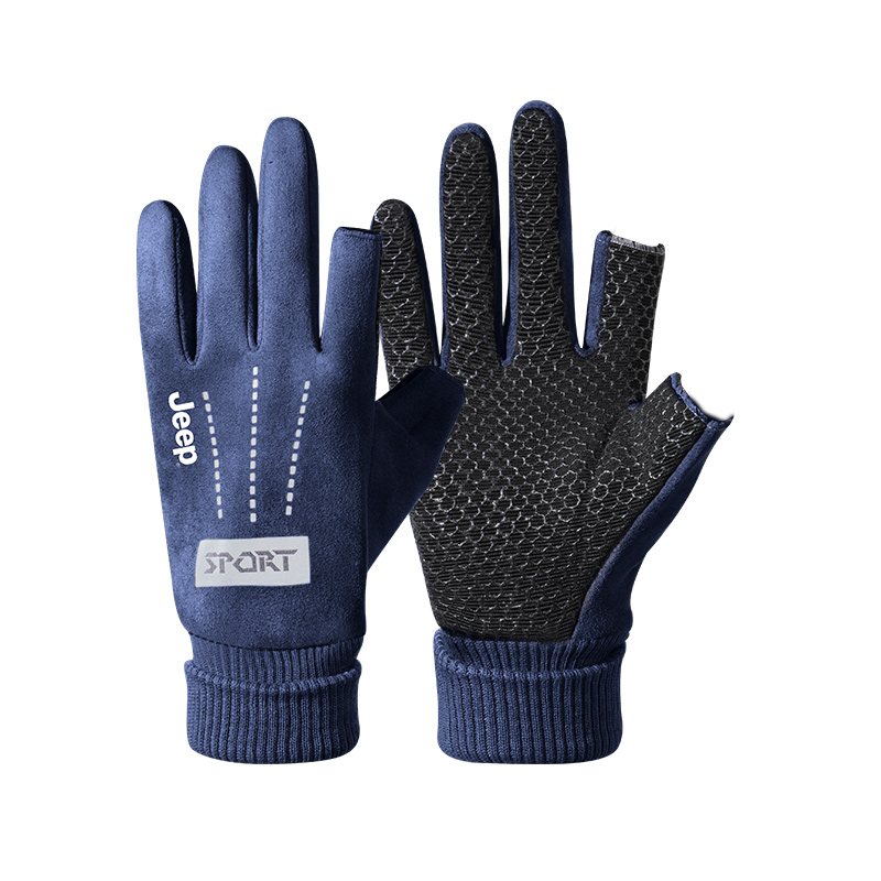 

Теплые перчатки из полиэстера для мужчин Jeep, синий[missed two fingers]