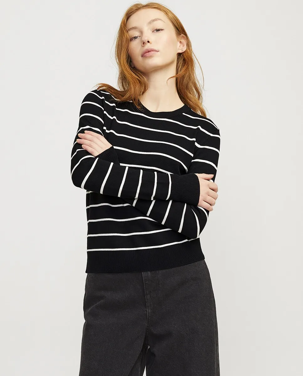 

Женский свитер тонкой вязки в полоску Jack & Jones, черный