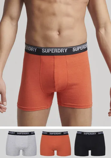 

Длинные боксеры Superdry "SD lg Boxer web wb 3x" (3 шт., в упаковке 3 шт.), с поясом из ткани с логотипом, цвет Schwarz, Orange, Grau