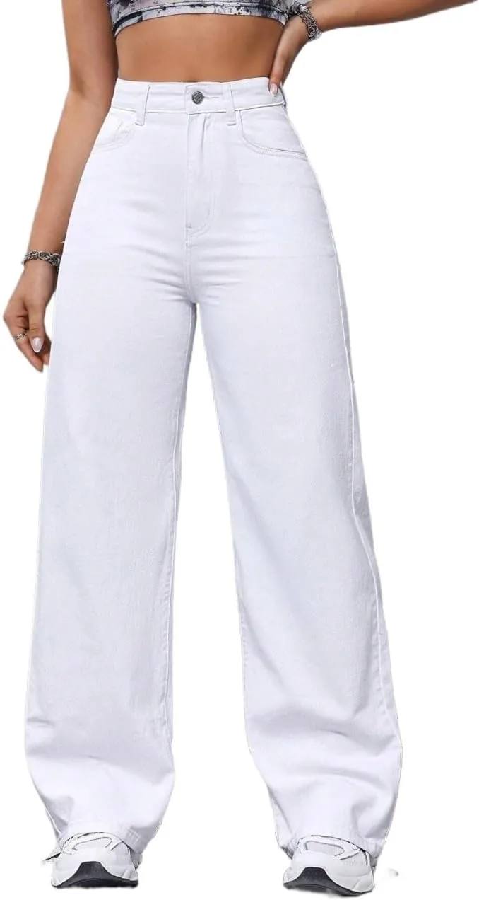Женские классические джинсы Loose Fit Generic, белый