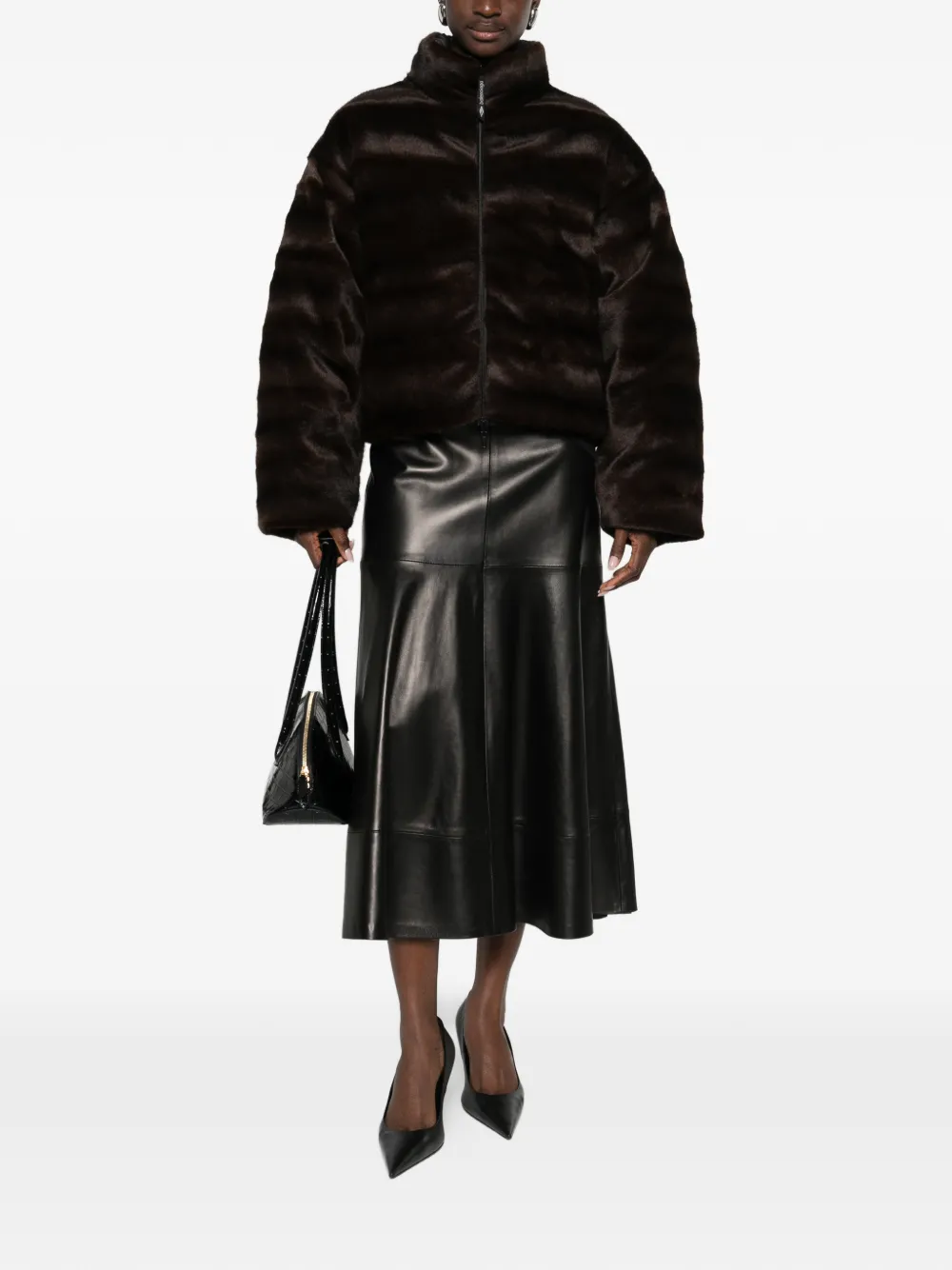 Ски-куртка на молнии Balenciaga, коричневый — фото 2