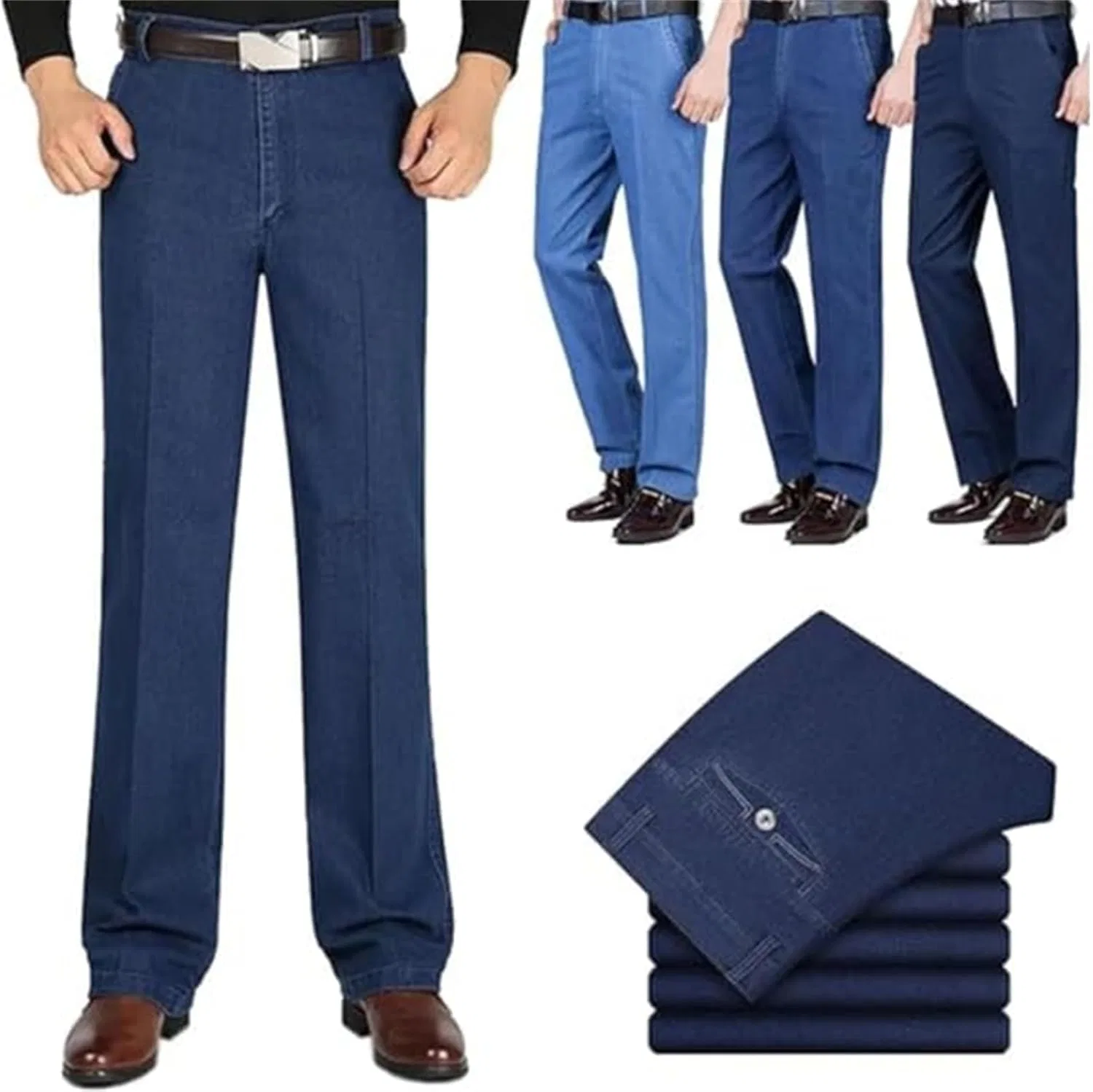 Джинсы прямого кроя, зауженные, Medium Blue