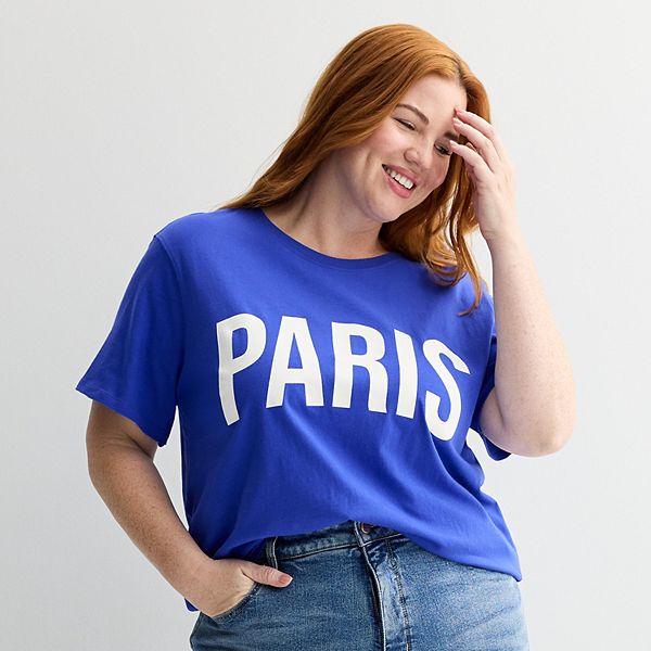 

Футболка Plus size с принтом Sonoma Goods For Life, Blue Paris Graphic