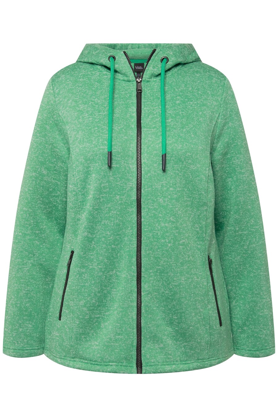

Толстовка с капюшоном на молнии Ulla Popken, цвет mottled green