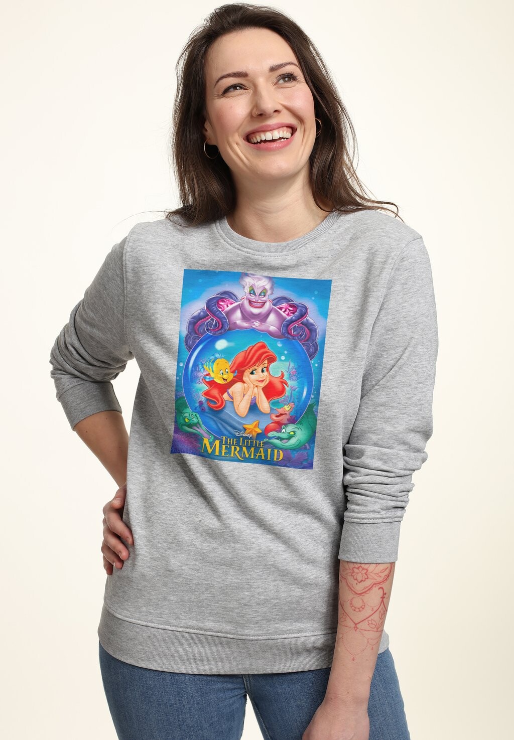 

Толстовка THE LITTLE MERMAID ARIEL AND URSULA Disney, цвет Mottled Light Grey