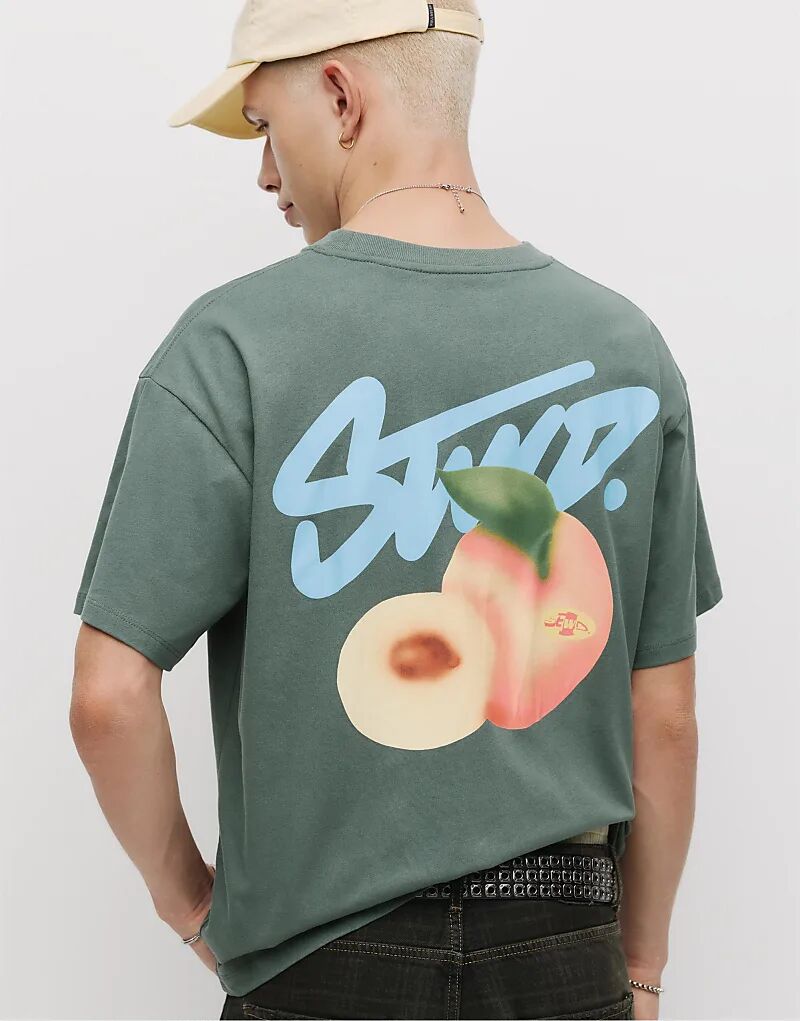 

Футболка с принтом «Pull&Bear Peach» зеленого цвета