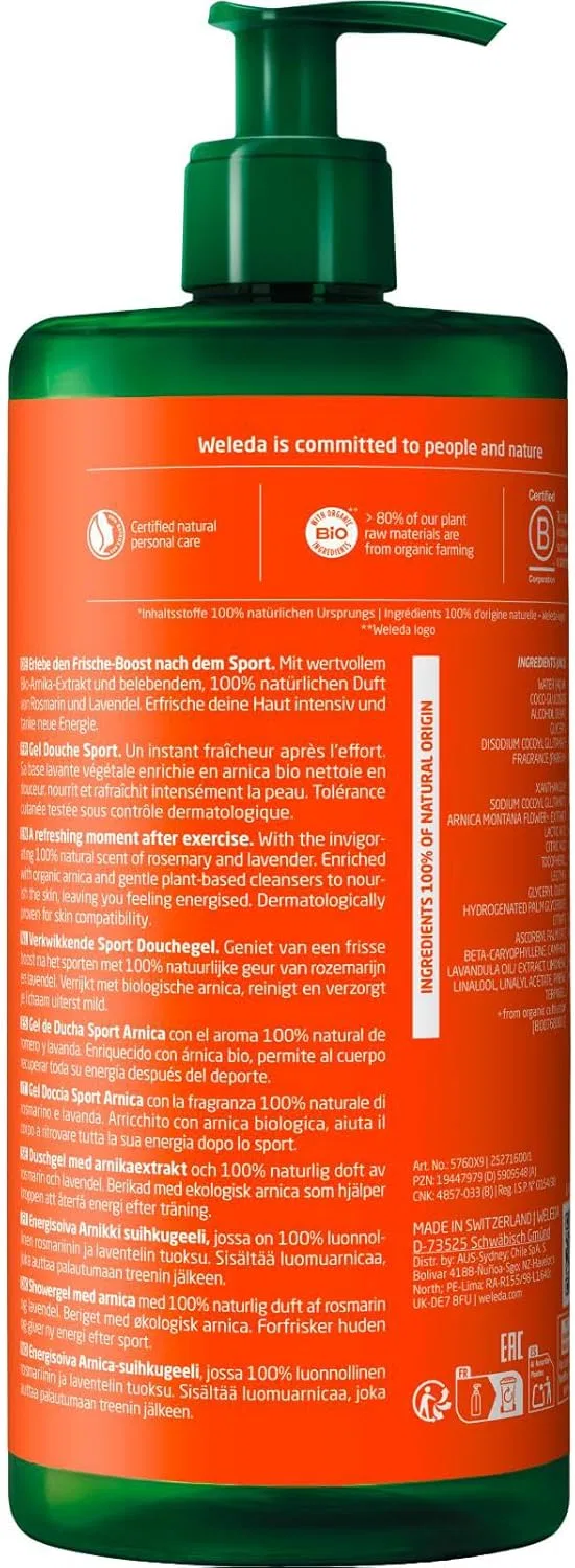 Веганский спортивный гель для душа с арникой WELEDA Bio Sport XXL Weleda — фото 2