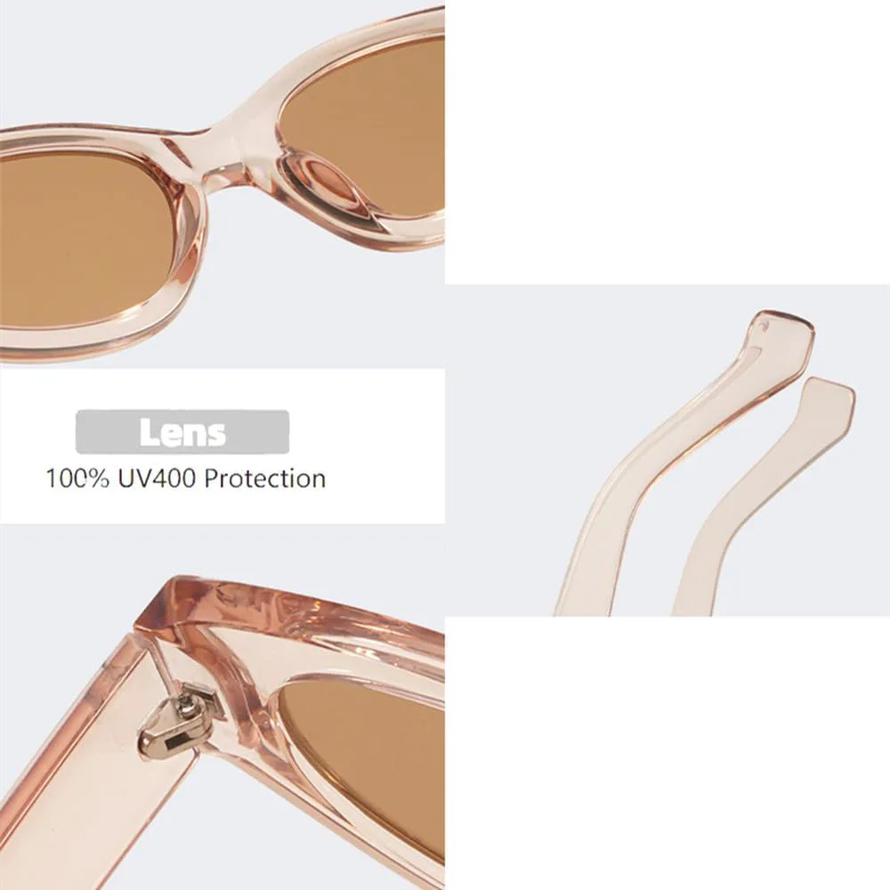 

Винтажные солнцезащитные очки 2027 года, маленькие, для женщин и мужчин, модные, в стиле панк, овальные, с защитой от УФ-излучения UV400 MTZJH, Black-black