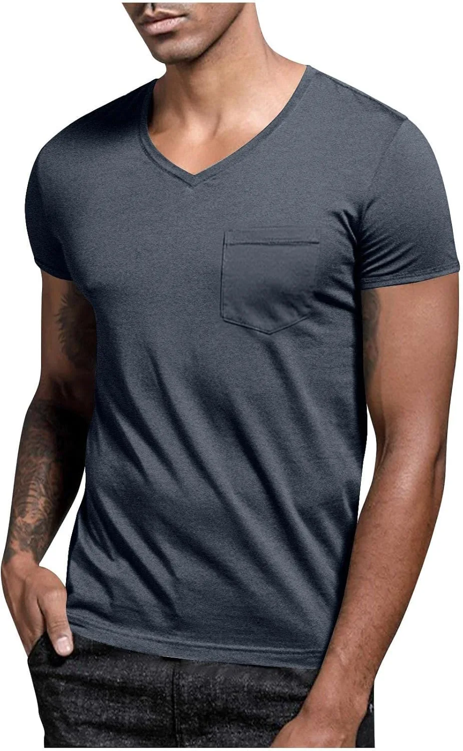 

Мужская футболка с V-образным вырезом, короткий рукав, Casual, Stretchy, Lightweight