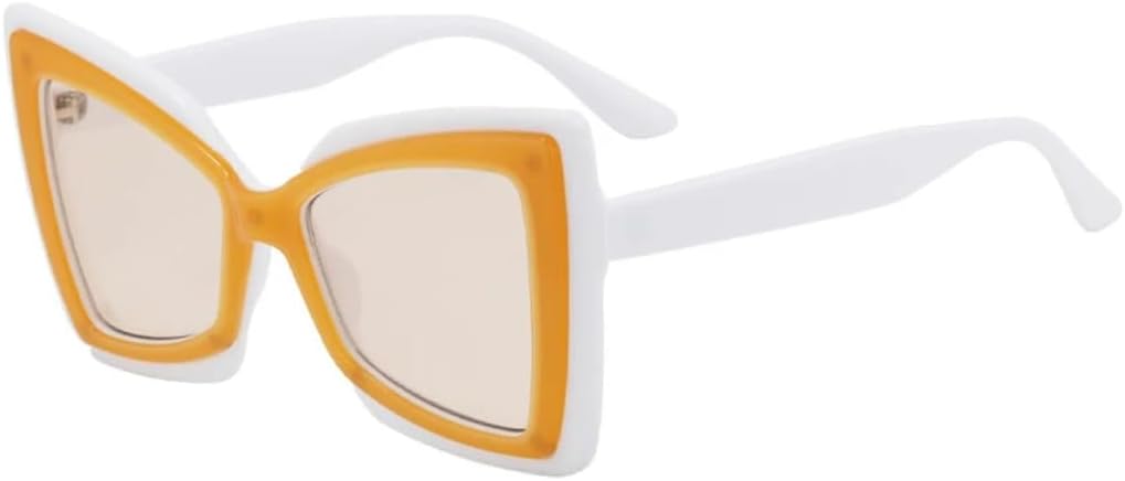 

Модные солнцезащитные очки большого размера «кошачий глаз» с двухцветными линзами, ретро-эффект, градиентные линзы, защита от УФ-излучения UV400, трендовые солнцезащитные очки для мужчин SZVVBKK, White Champagne