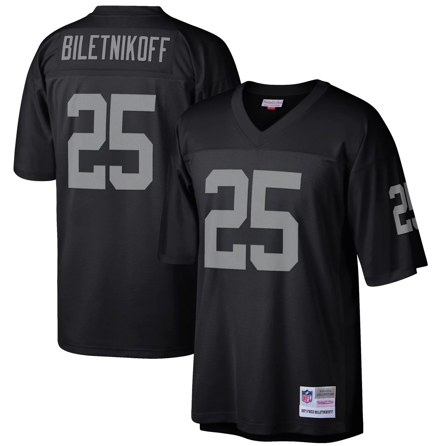 

Мужская черная футболка Mitchell & Ness Fred Biletnikoff Las Vegas Raiders Retired Player Legacy Replica, Черный, Мужская черная футболка Mitchell & Ness Fred Biletnikoff Las Vegas Raiders Retired Player Legacy Replica