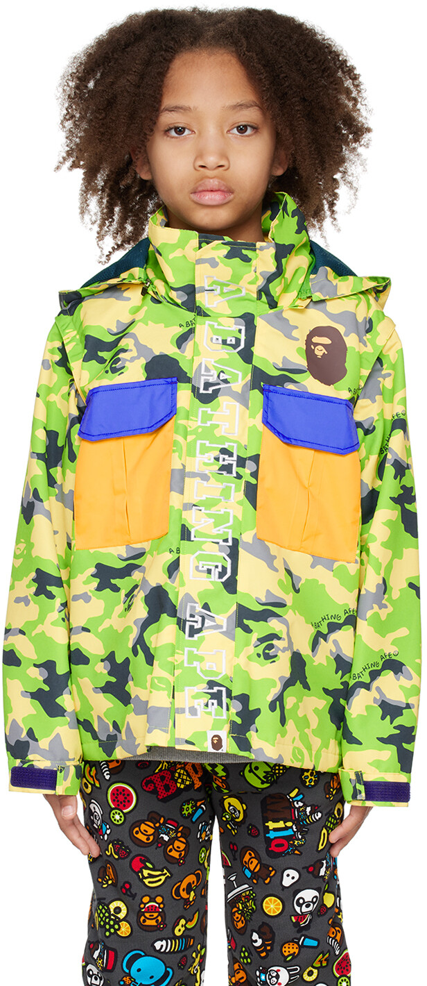 

Детская зеленая спортивная куртка BAPE, Зеленый, Детская зеленая спортивная куртка BAPE