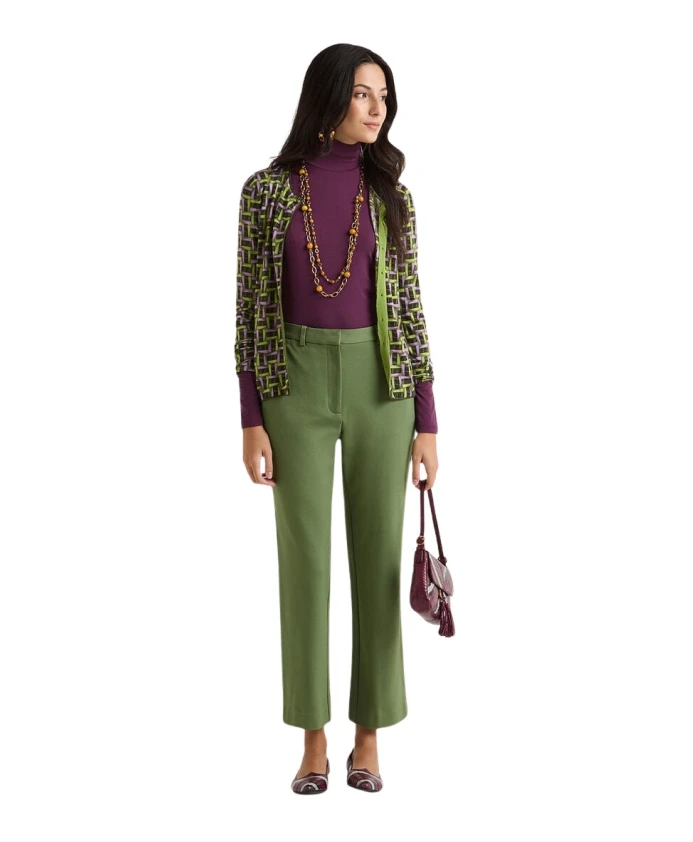 

Брюки с миланской вышивкой Maliparmi, зеленый