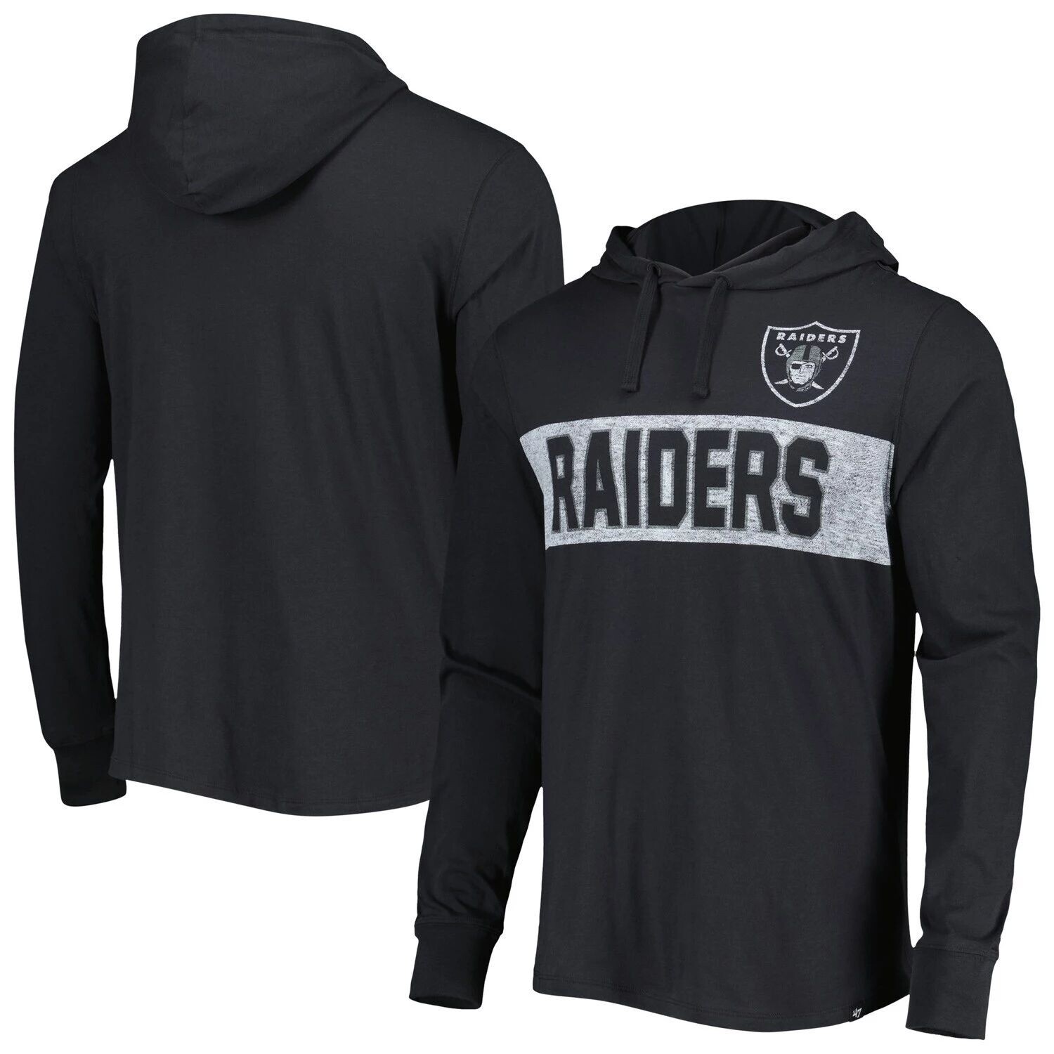 

Мужская черная футболка с длинным рукавом с капюшоном '47 Las Vegas Raiders Field Franklin, Черный, Мужская черная футболка с длинным рукавом с капюшоном '47 Las Vegas Raiders Field Franklin