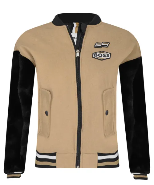 

Бомбер Regular fit Boss Kidswear, коричневый