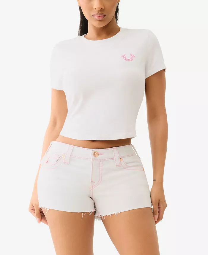 

Женская футболка с коротким рукавом Crystal Buddha Baby True Religion, белый