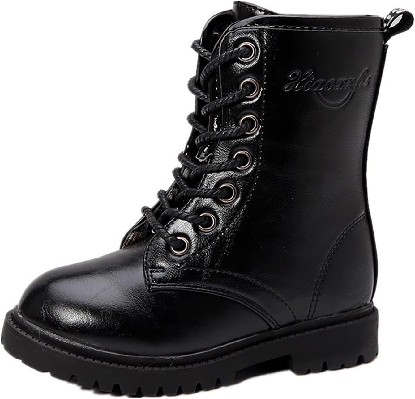 

Детские ботинки IWIHMIV для девочек, короткие ботильоны с боковой молнией, противоскользящей подошвой, мягкой кожаной подошвой, для повседневной носки и верховой езды, Black