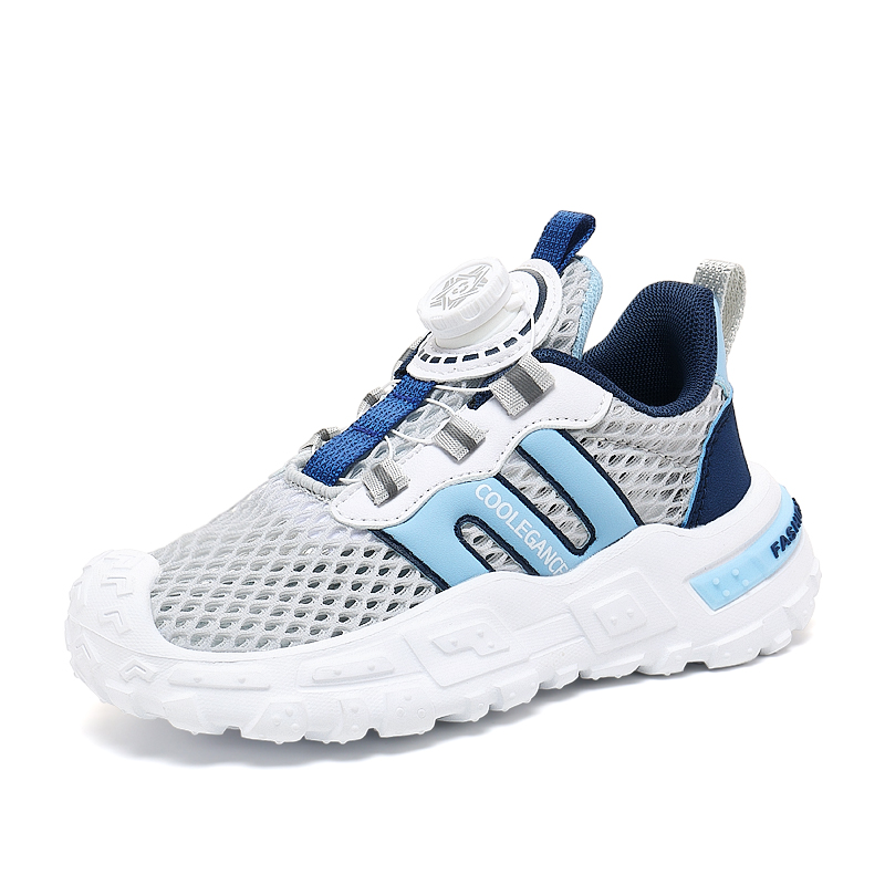 

Нескользящие, износостойкие, дышащие низкие детские кроссовки для повседневной носки Izumi Chiryū, белый/синий