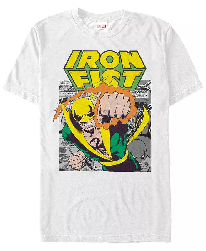 

Футболка с коротким рукавом Marvel Men's Comic Collection Iron Fist Punch Fifth Sun, белый