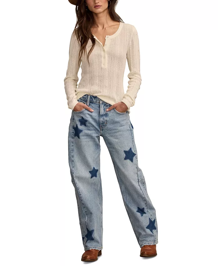 

Женские джинсы Legend с высокой талией и бочкообразным кроем Lucky Brand, синий