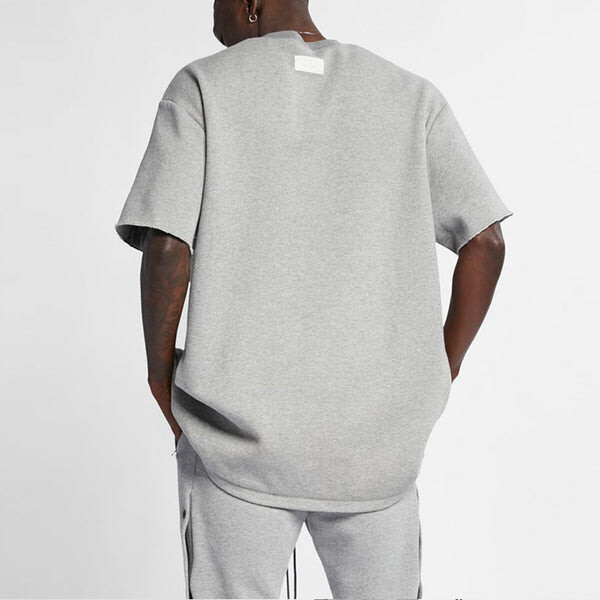 Толстовка Men's Nike NRG Ti Warm Up Top x Fear of God FOG Gray Zipper Short Sleeve Tops 'Dark Grey Heather Black', серый — фото 4