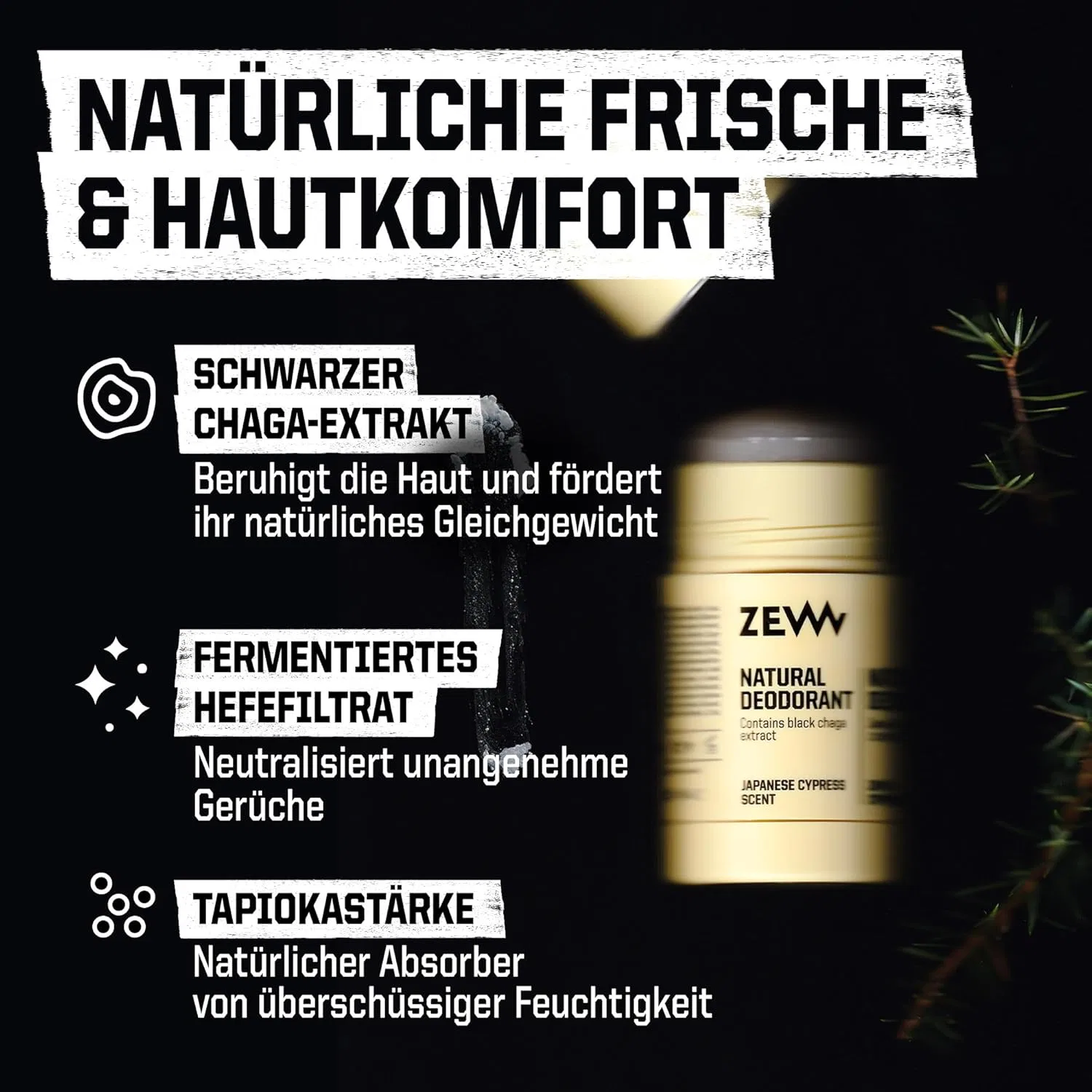 Мужской натуральный дезодорант-стик «Japanese Cypress Bergamot» от ZEW for Men Zew For Men — фото 4