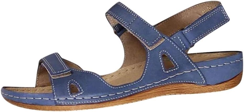 

Женские ортопедические сандалии, с плоской танкеткой, открытым носком, с двойным ремешком, сандалии «рыбий рот», ортопедические корректирующие кожаные удобные тапочки при вальгусной деформации, повседневные сандалии с пряжкой, пляжная обувь Gene...