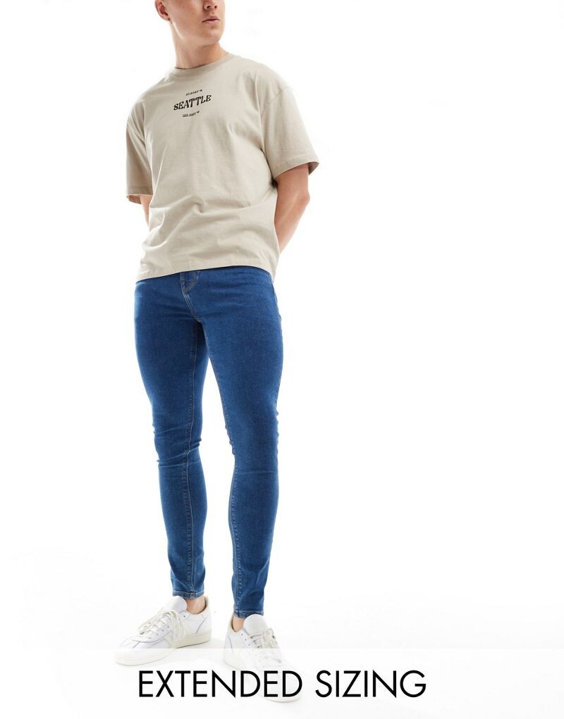 

ASOS DESIGN – синие суперскинни эластичные джинсы