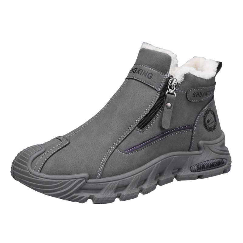 

Ботинки мужские серые на платформе Binary, Fleece-Lined Padded - Gray