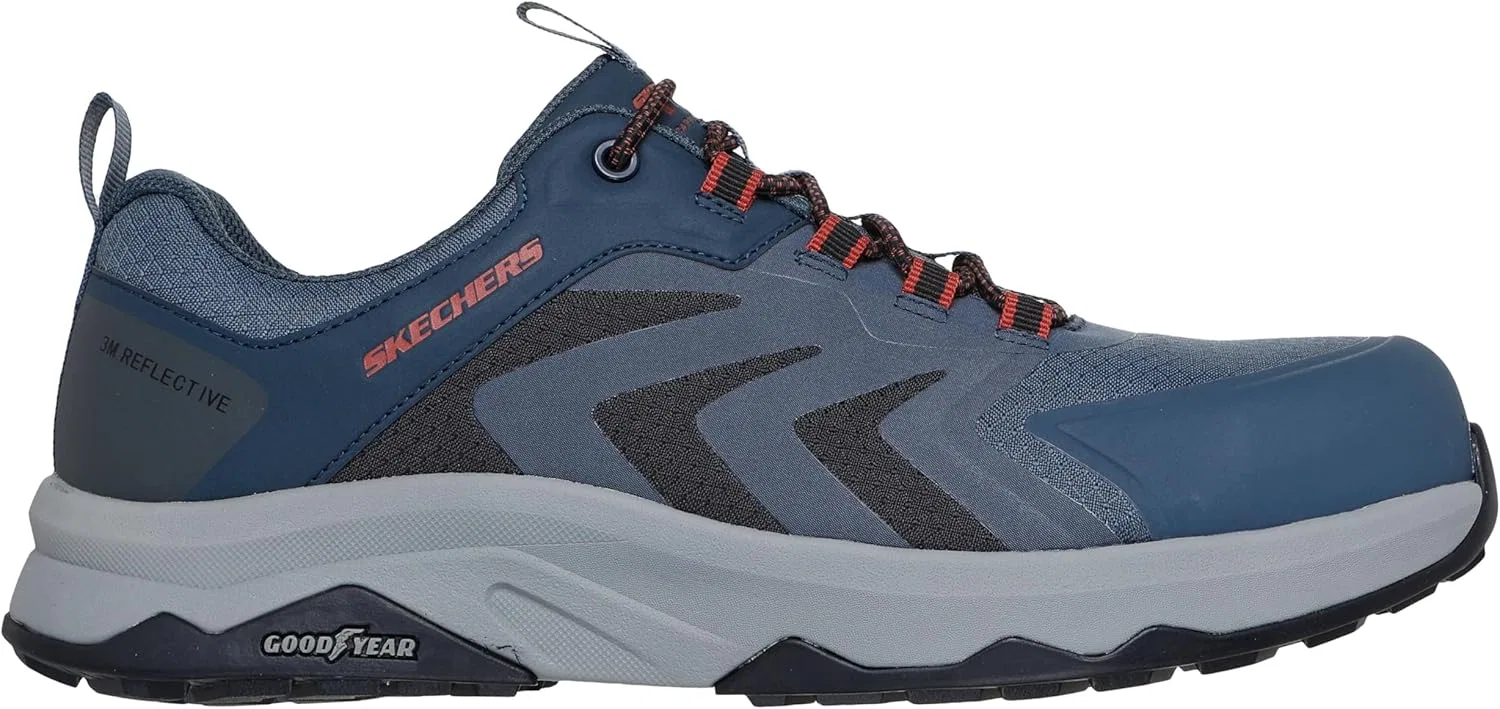 Мужские пожарные ботинки Skechers Speed-Flex Trekker Nordown, Black Red Trim Textile Synthetic — фото 2