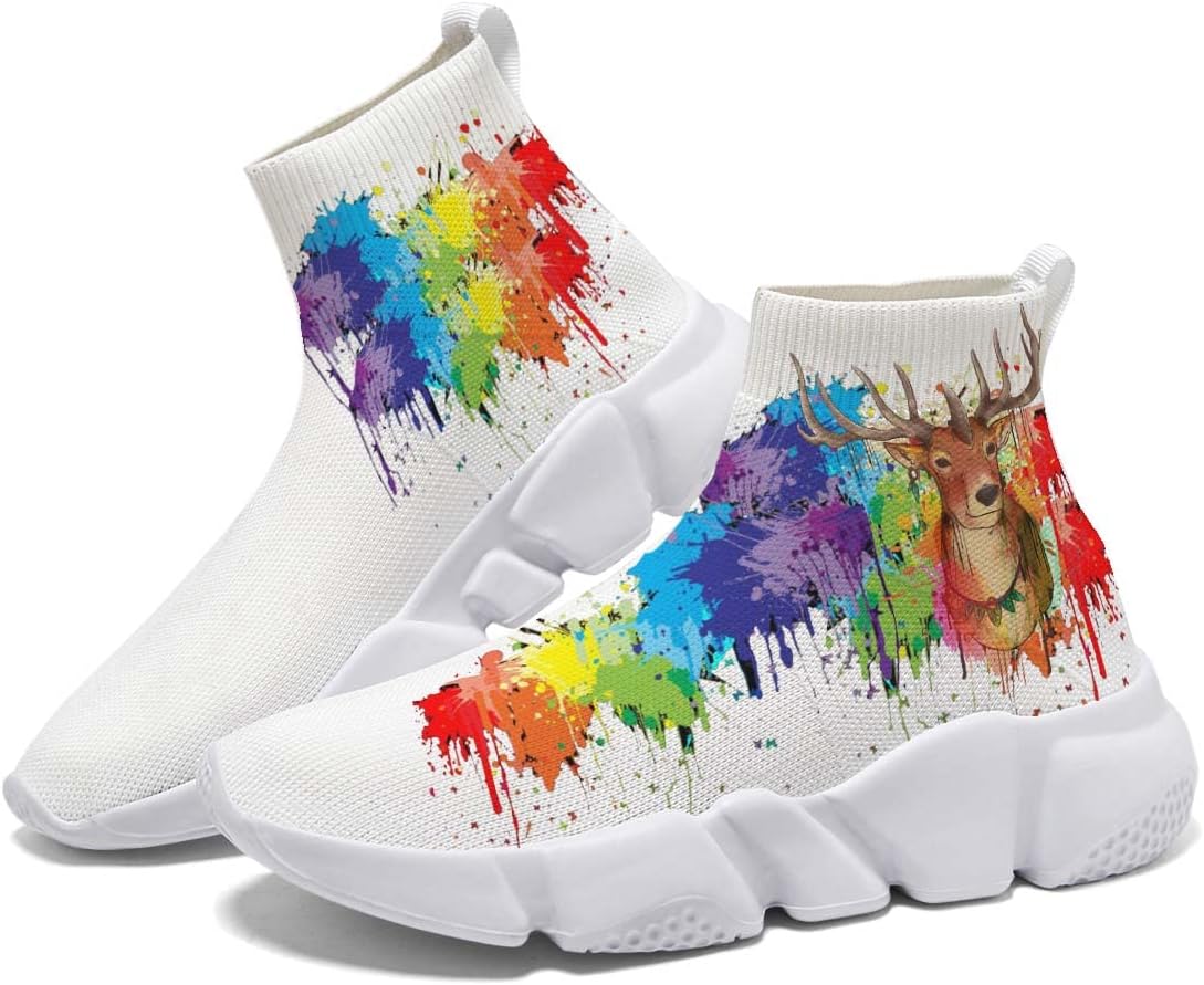 

Мужские модные кроссовки Hetios, удобные повседневные носочные туфли с акварельным граффити, Watercolor_style 08