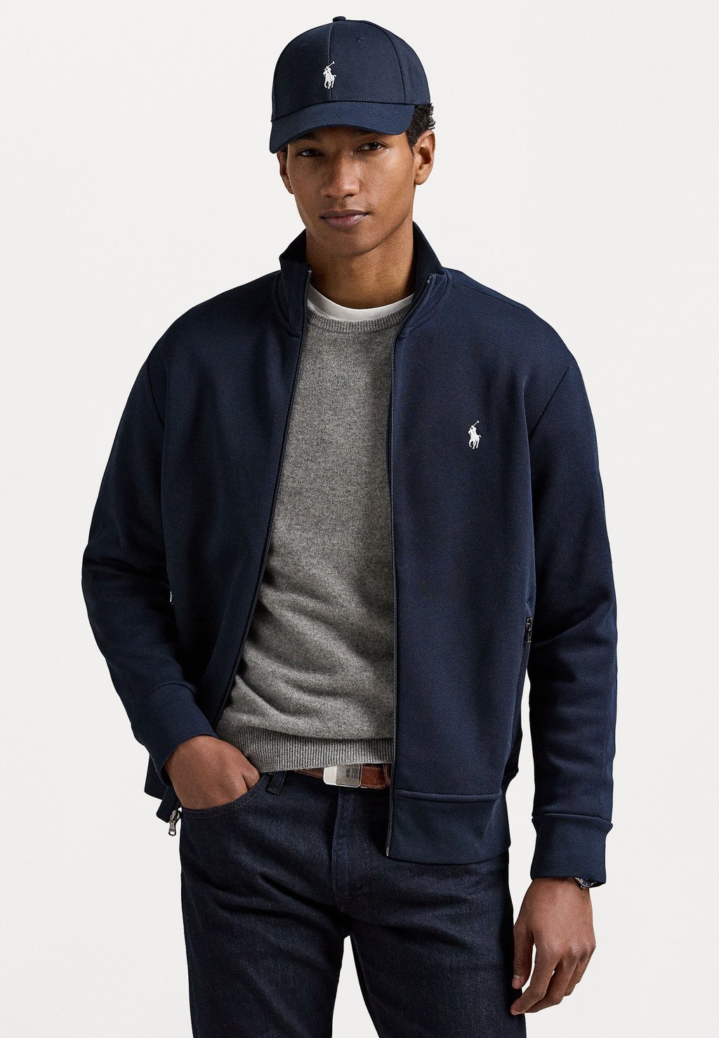 

Толстовка на молнии DOUBLE KNIT TRACK JACKET Polo Ralph Lauren, темно-синий