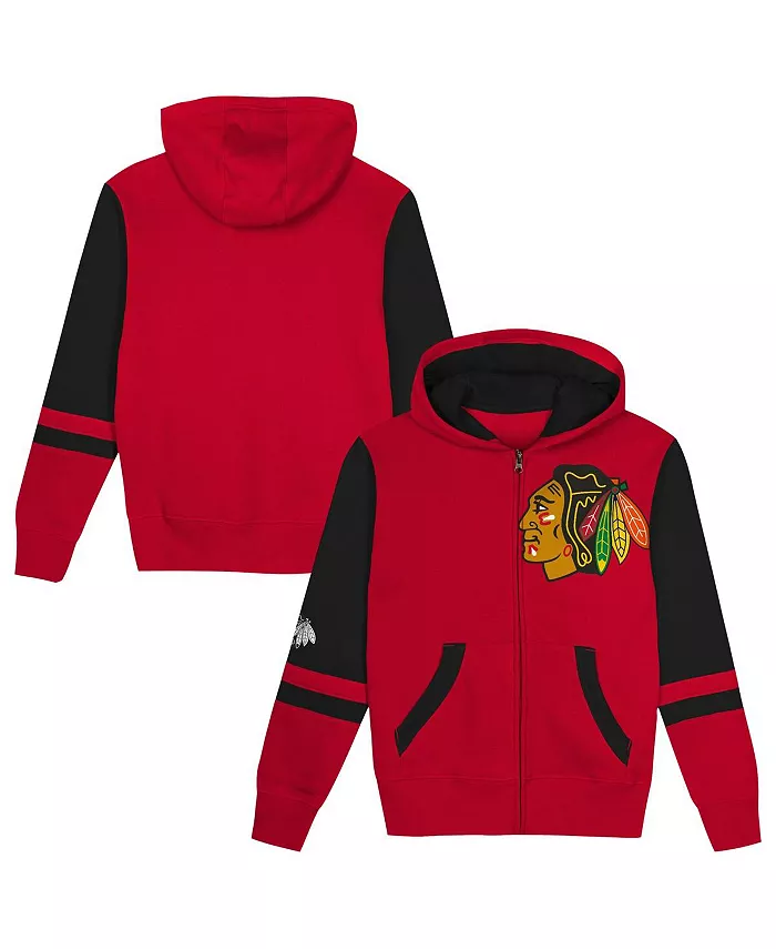 

Детская худи с молнией Chicago Blackhawks "Face Off" красного цвета Outerstuff
