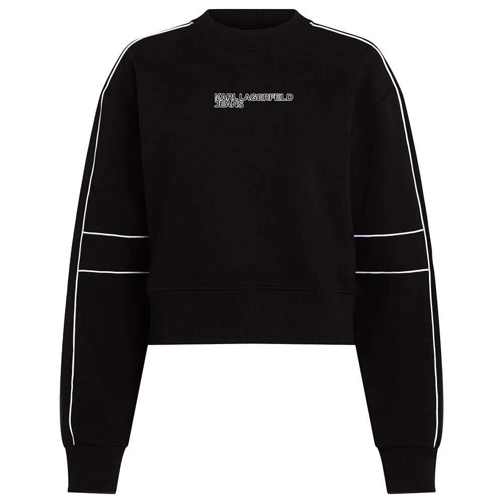 

Толстовка Karl Lagerfeld Relaxed Crop Piping, черный