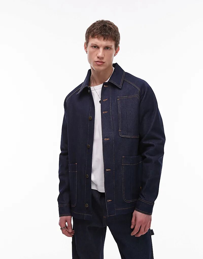 

Куртка-доска CAT WWR co-ord из необработанного денима в цвете «вымытый синий»