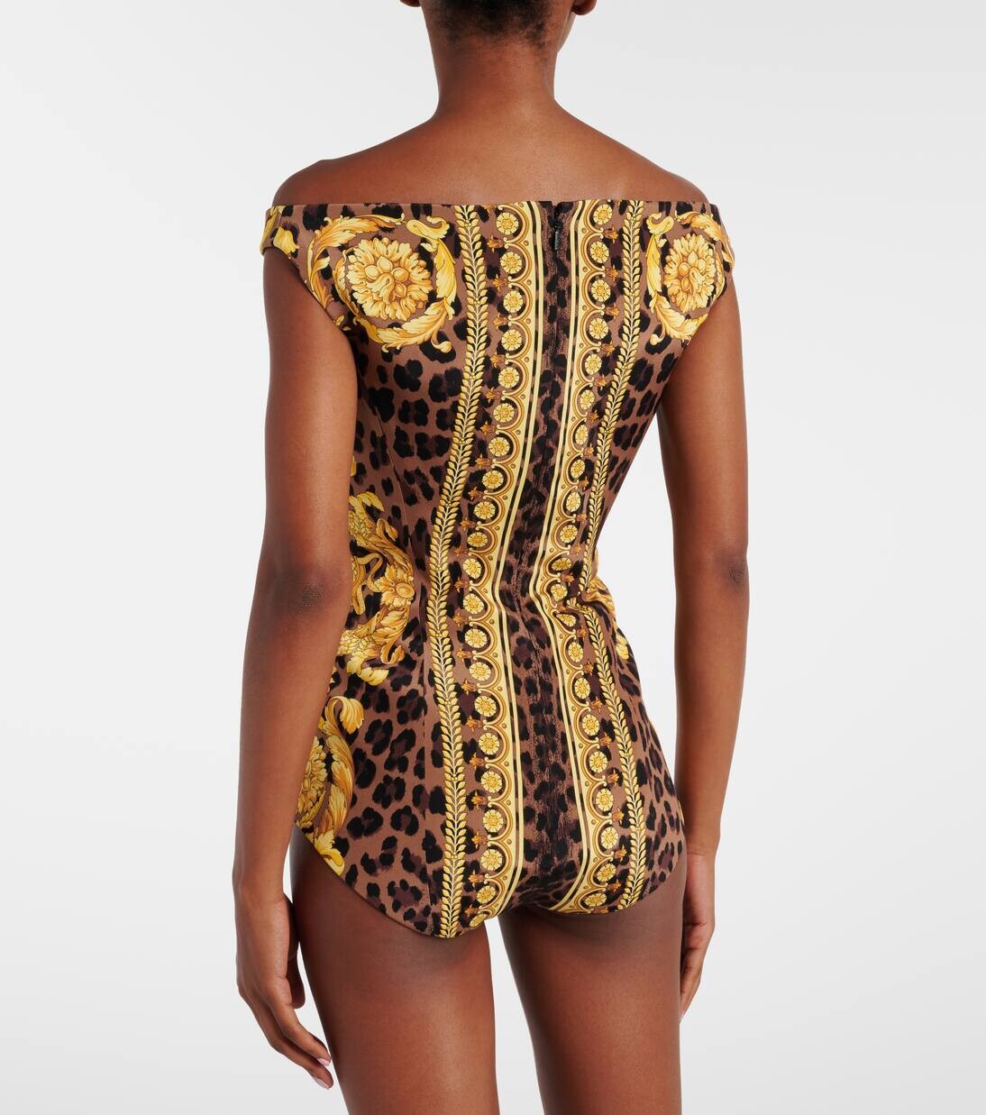 Боди из шелка Barocco Versace, цвет chestnut+gold — фото 4
