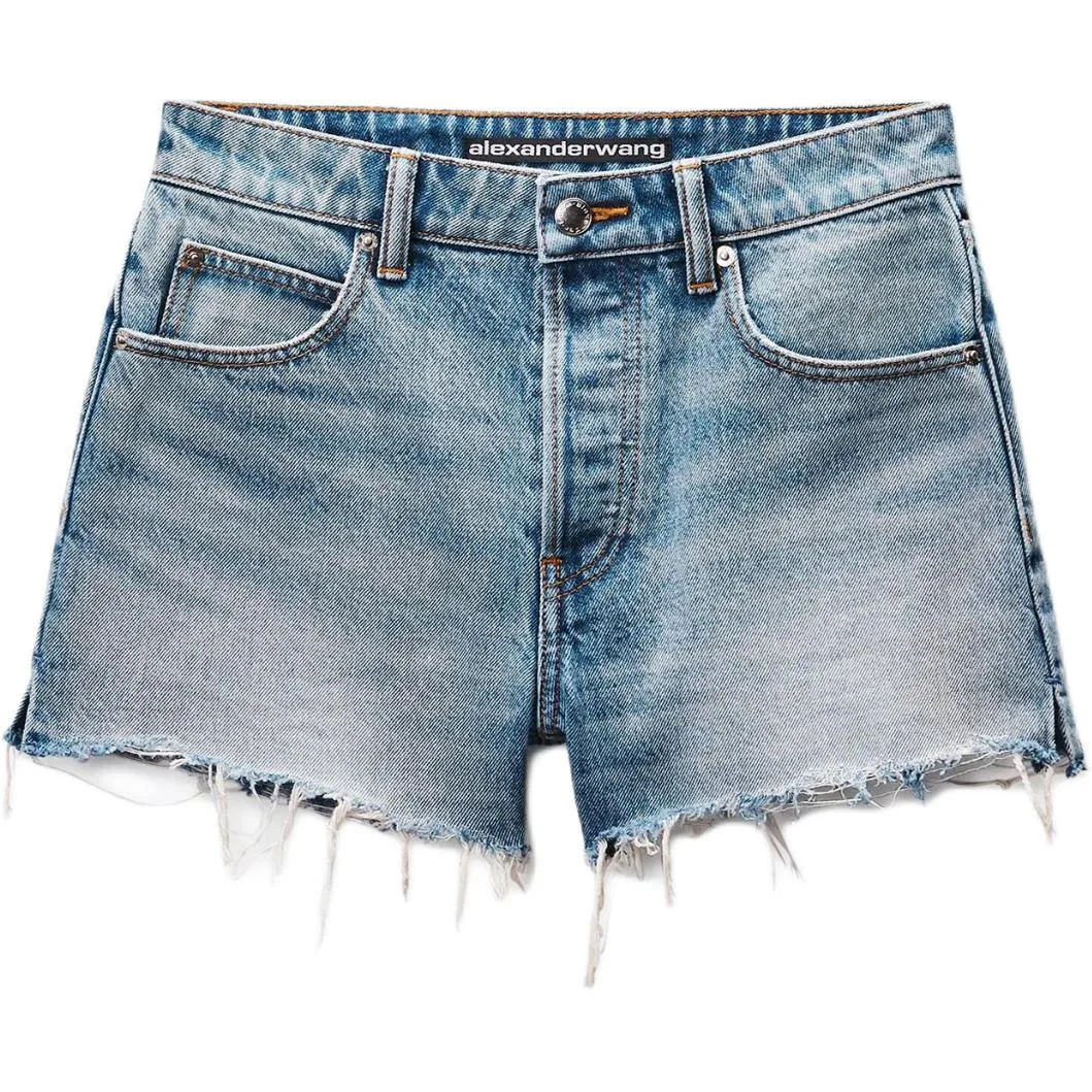 Женские джинсовые шорты Alexander Wang, светлый индиго