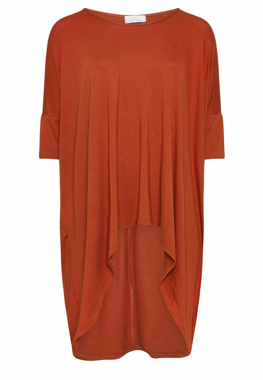 

Туника DIPPED HEM LONGLINE Yours Clothing, коричневый