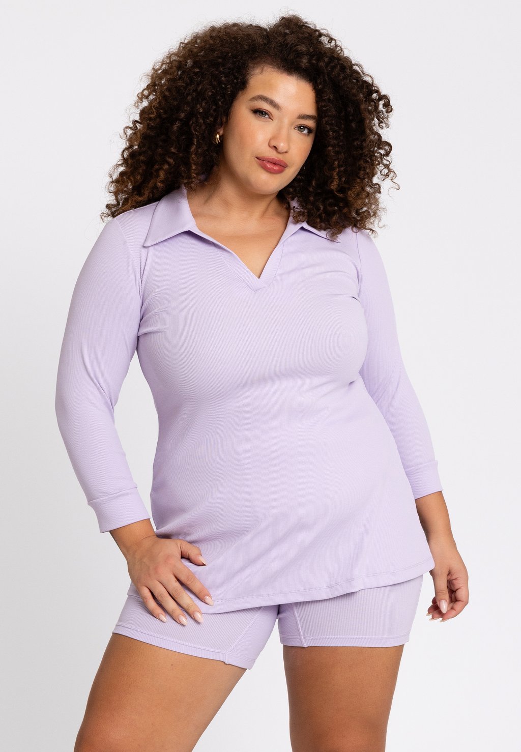 

Топ с длинными рукавами V-NECK - Polo shirt YOEK, фиолетовый