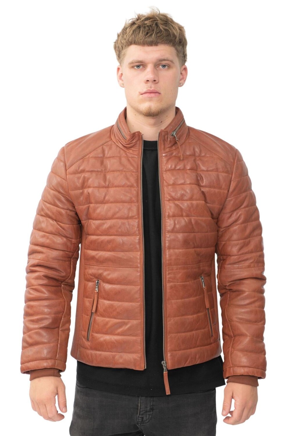 

Кожаная стеганая куртка-пуховик таллинн Infinity Leather, коричневый