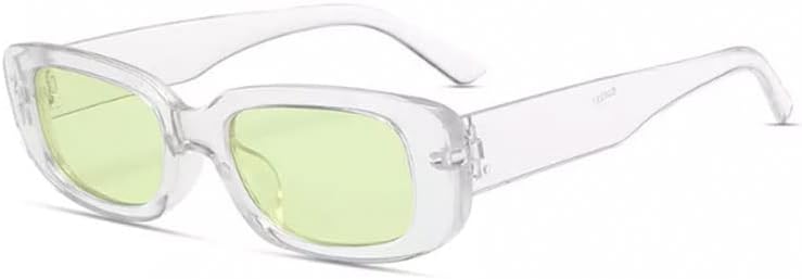 

Солнцезащитные очки ORA прямоугольной формы для женщин, стиль Y2K, модные женские солнцезащитные очки 2022 года, ретро-солнцезащитные очки 2000-х, квадратные солнцезащитные очки 90-х, очки для рейва Generic, Clear / Green