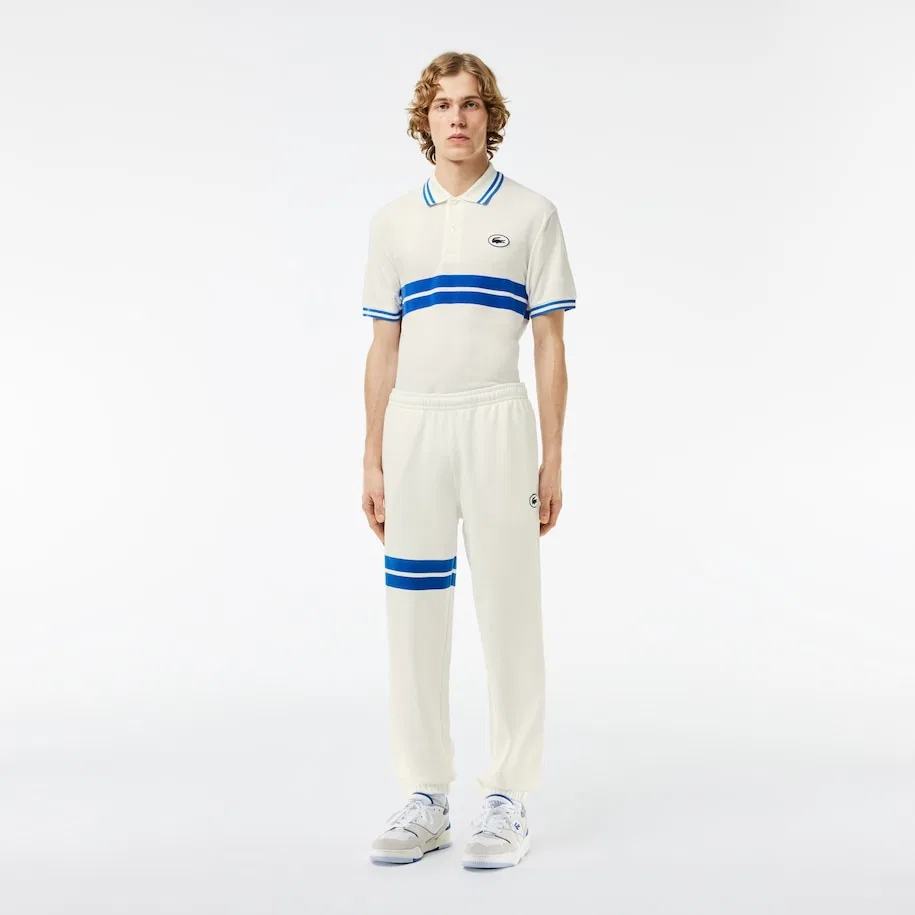 Брюки спортивные из органического хлопка с патчем Logo LACOSTE, White — фото 4
