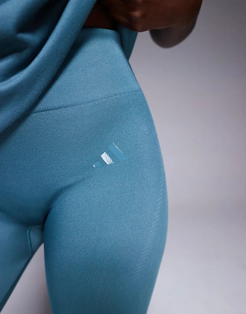 Трикотажные леггинсы adidas Training полной длины в бирюзовом цвете Adidas Performance — фото 4